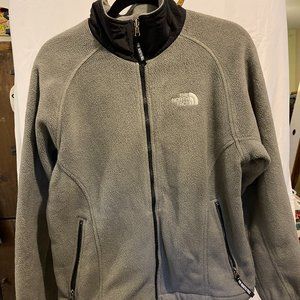 The North Face TNF Fleece Jacket Coat Gray Nice Condition Womens Medium